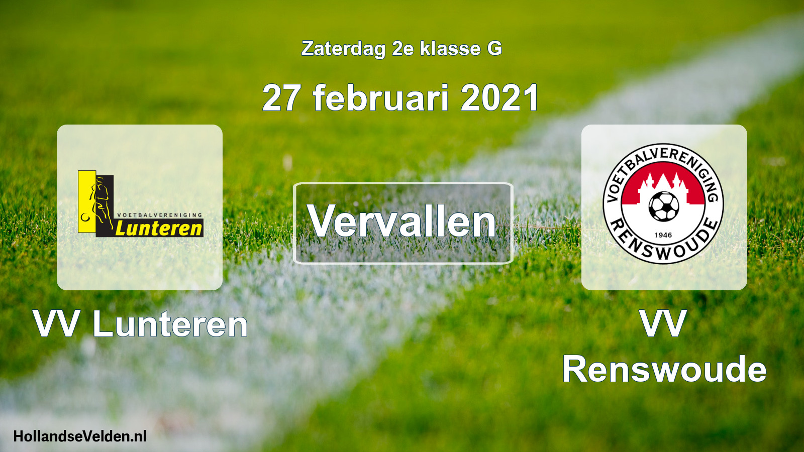 Scheduled Match: VV Lunteren - VV Renswoude (27 February 2021)