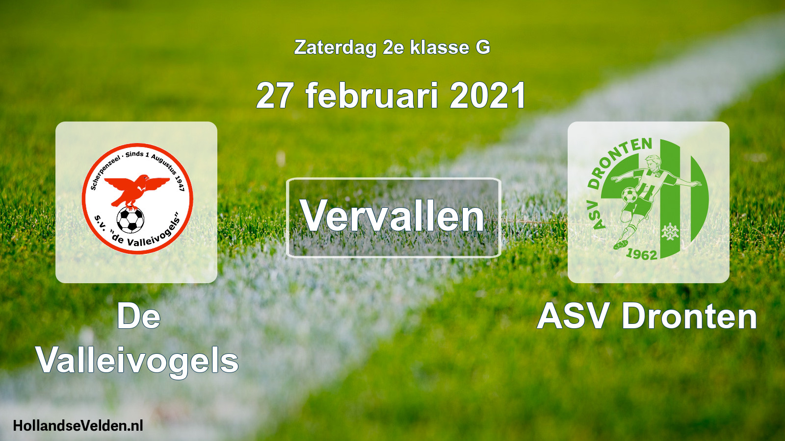 Scheduled Match: De Valleivogels - ASV Dronten (27 February 2021)