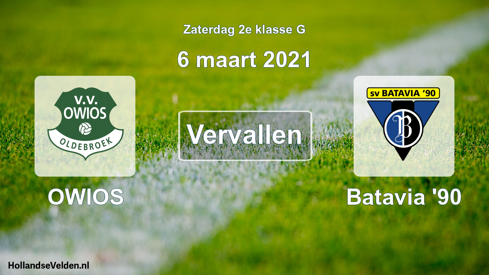 Scheduled Match: OWIOS - Batavia '90 (6 March 2021)