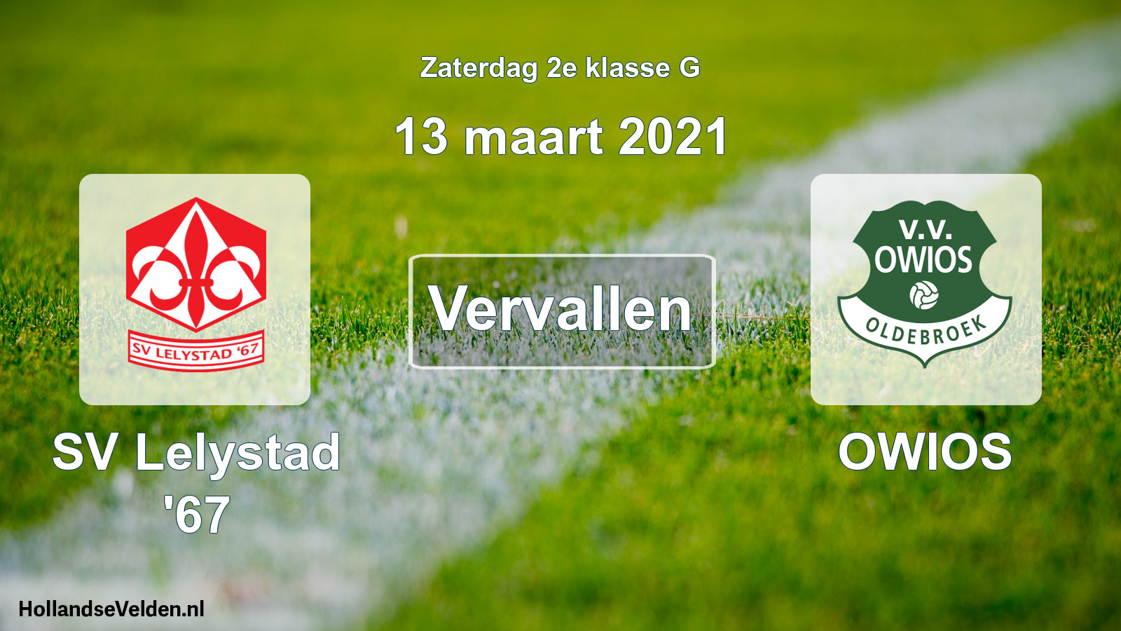 Scheduled Match: SV Lelystad '67 - OWIOS (13 March 2021)