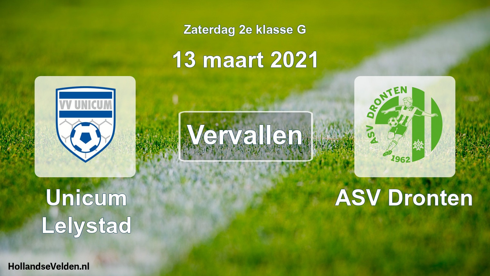 Scheduled Match: Unicum Lelystad - ASV Dronten (13 March 2021)