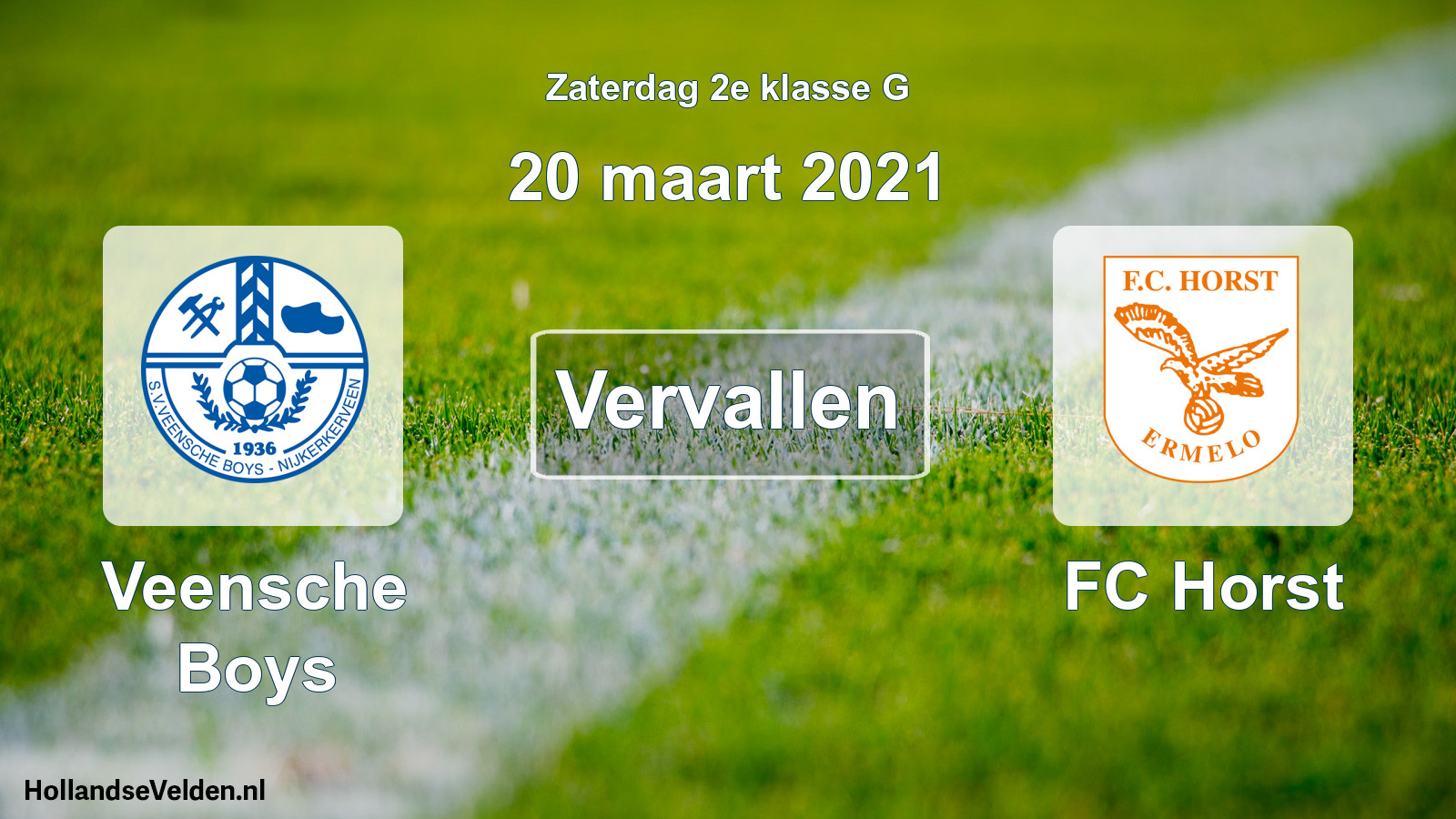 Scheduled Match: Veensche Boys - FC Horst (20 March 2021)