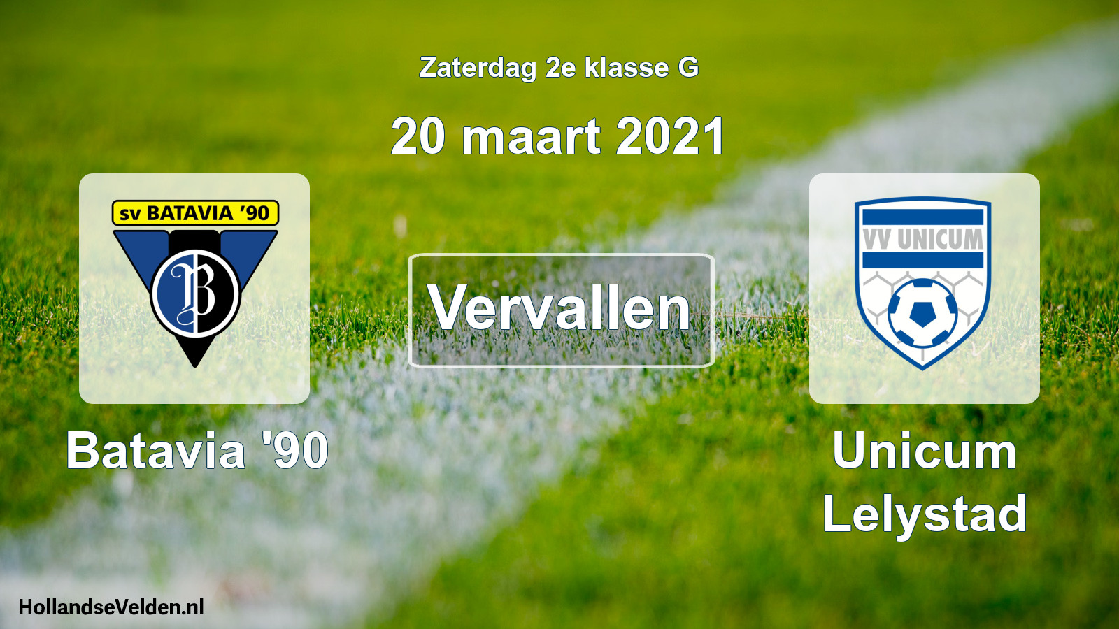 Scheduled Match: Batavia '90 - Unicum Lelystad (20 March 2021)