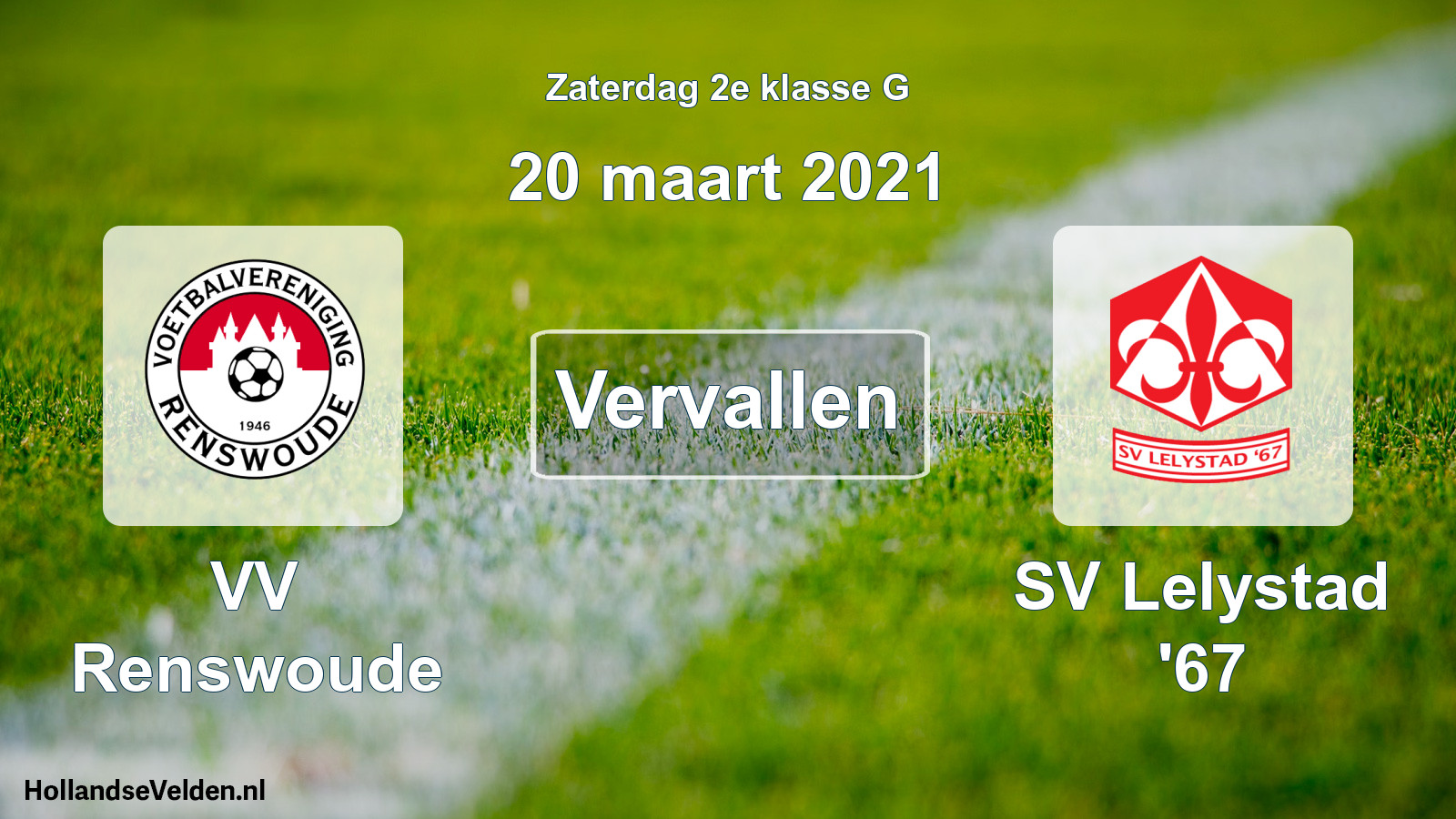 Scheduled Match: VV Renswoude - SV Lelystad '67 (20 March 2021)