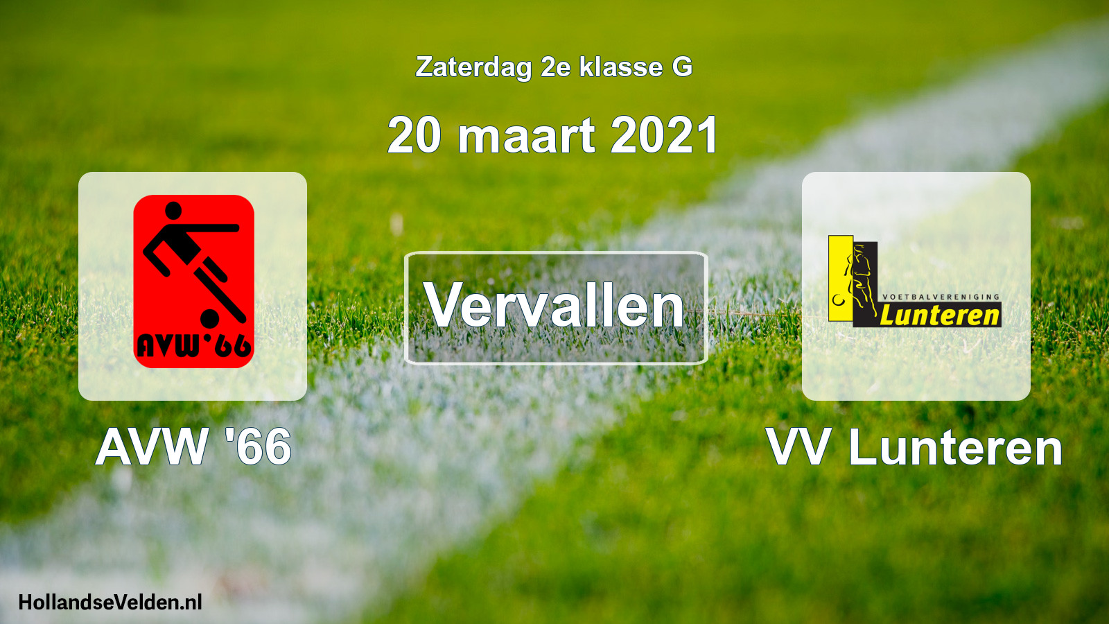 Scheduled Match: AVW '66 - VV Lunteren (20 March 2021)