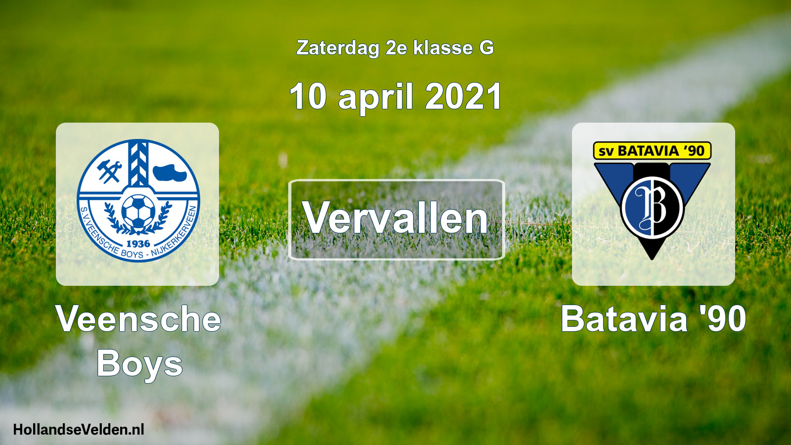 Scheduled Match: Veensche Boys - Batavia '90 (10 April 2021)