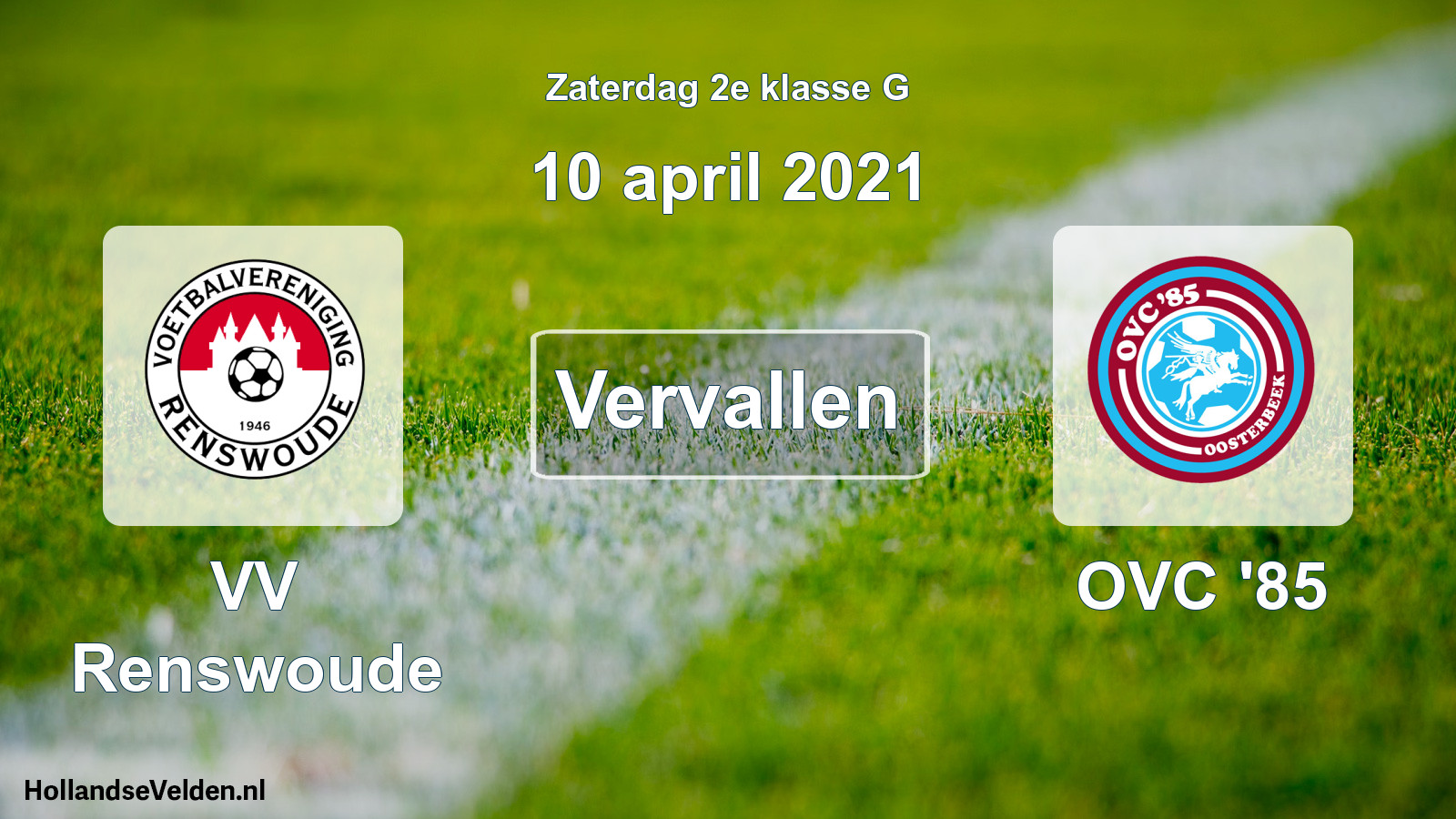 Scheduled Match: VV Renswoude - OVC '85 (10 April 2021)