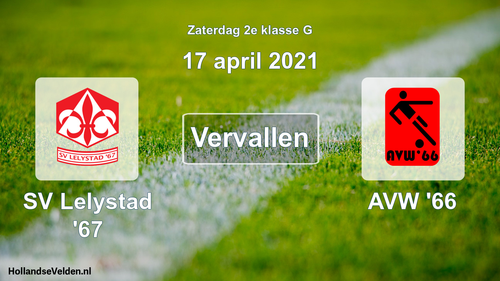 Scheduled Match: SV Lelystad '67 - AVW '66 (17 April 2021)
