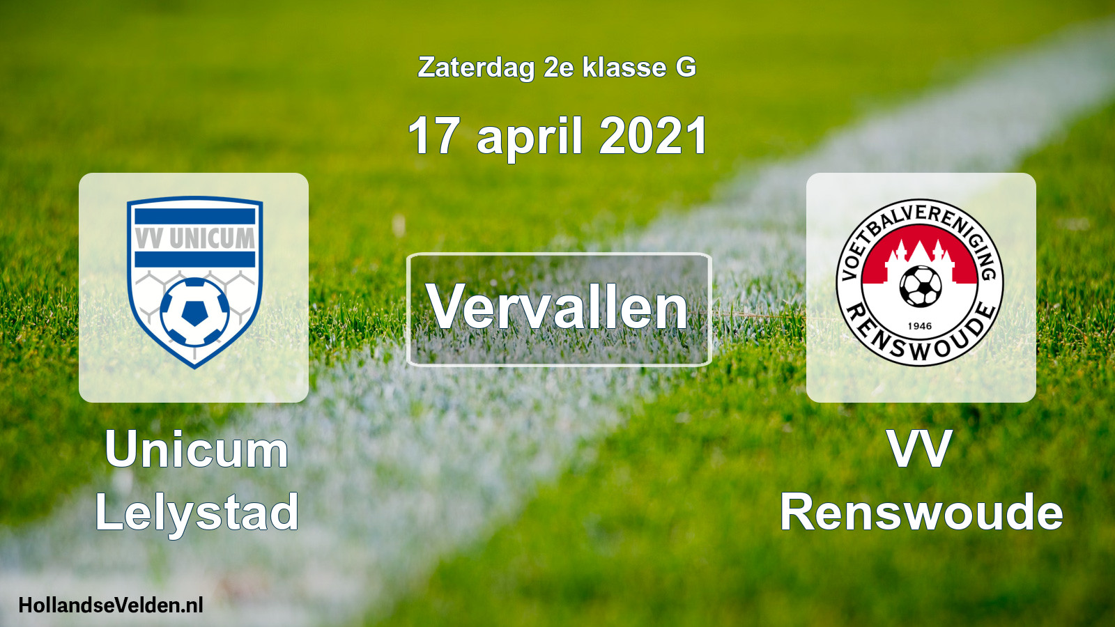 Scheduled Match: Unicum Lelystad - VV Renswoude (17 April 2021)