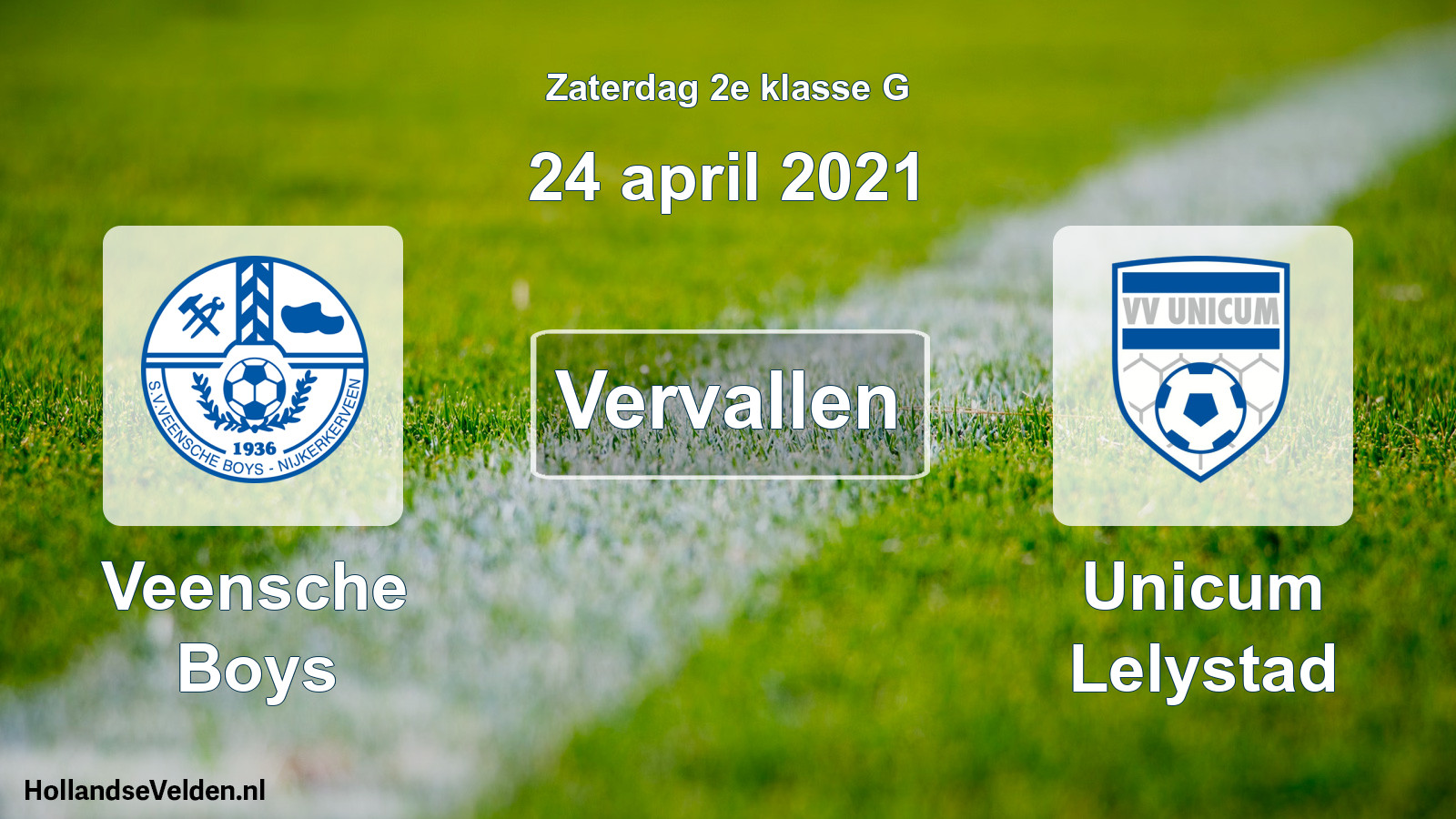 Scheduled Match: Veensche Boys - Unicum Lelystad (24 April 2021)