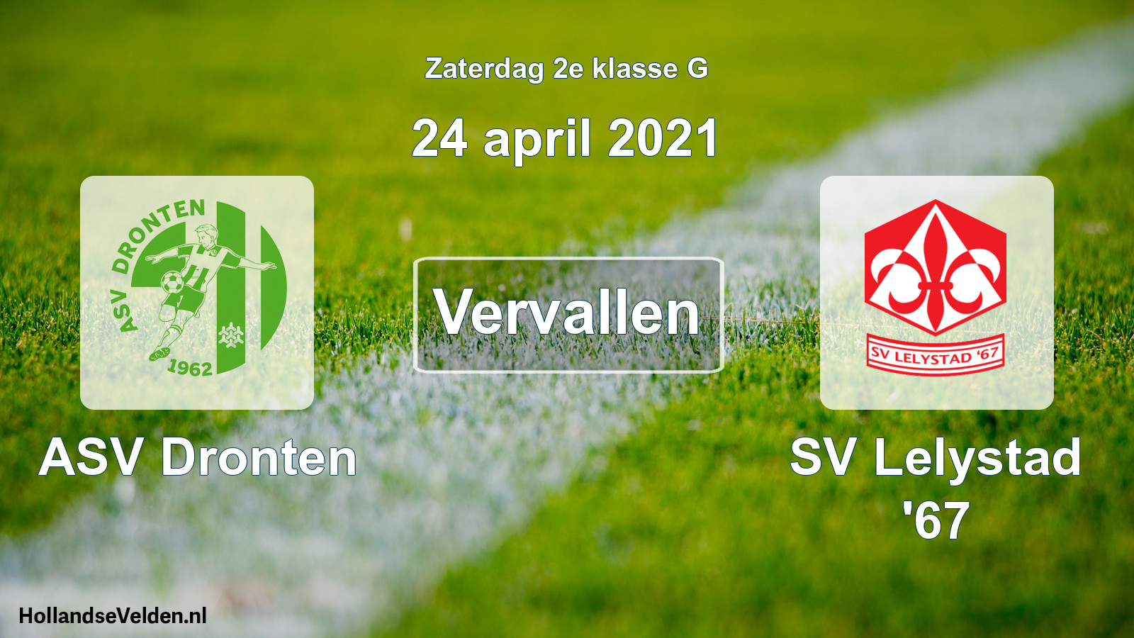 Scheduled Match: ASV Dronten - SV Lelystad '67 (24 April 2021)