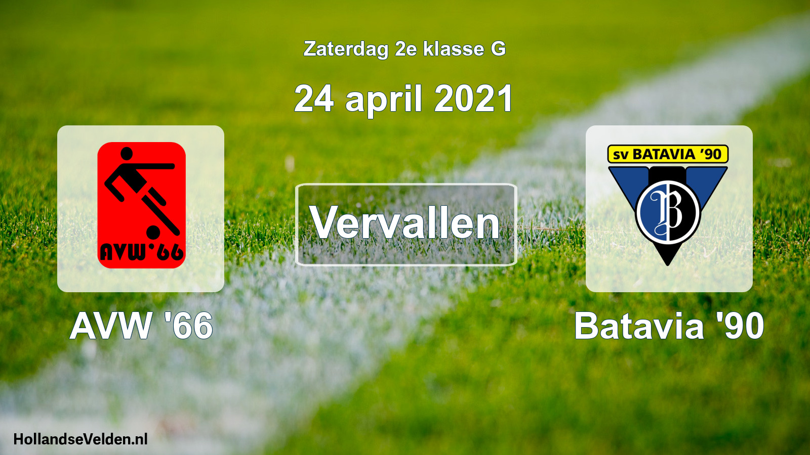 Scheduled Match: AVW '66 - Batavia '90 (24 April 2021)