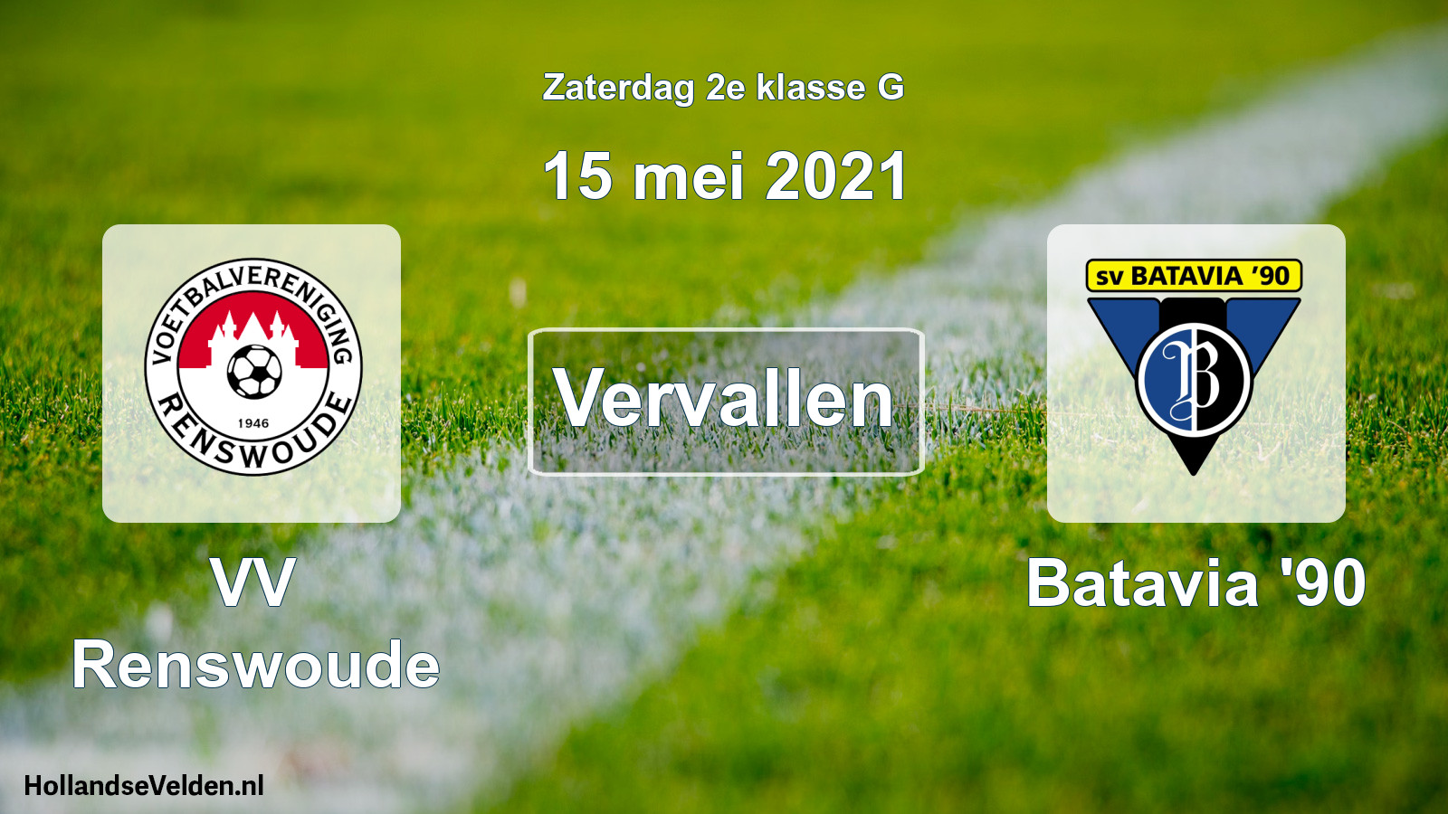 Scheduled Match: VV Renswoude - Batavia '90 (15 May 2021)