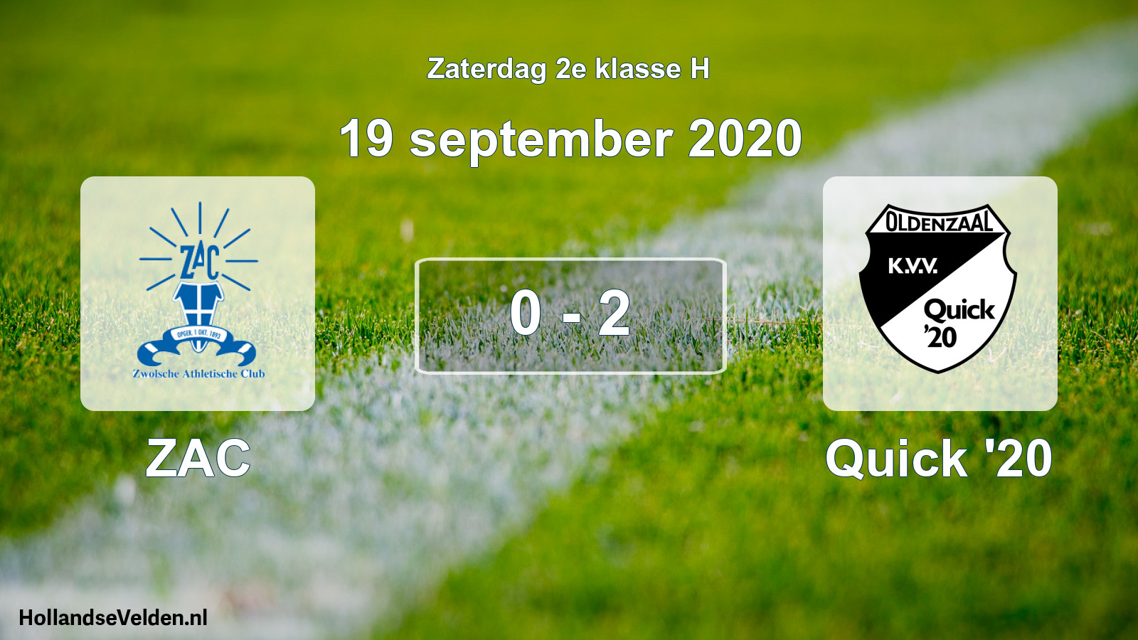 Total number of matches played: ZAC - Quick '20 0 - 2 (19 September 2020)