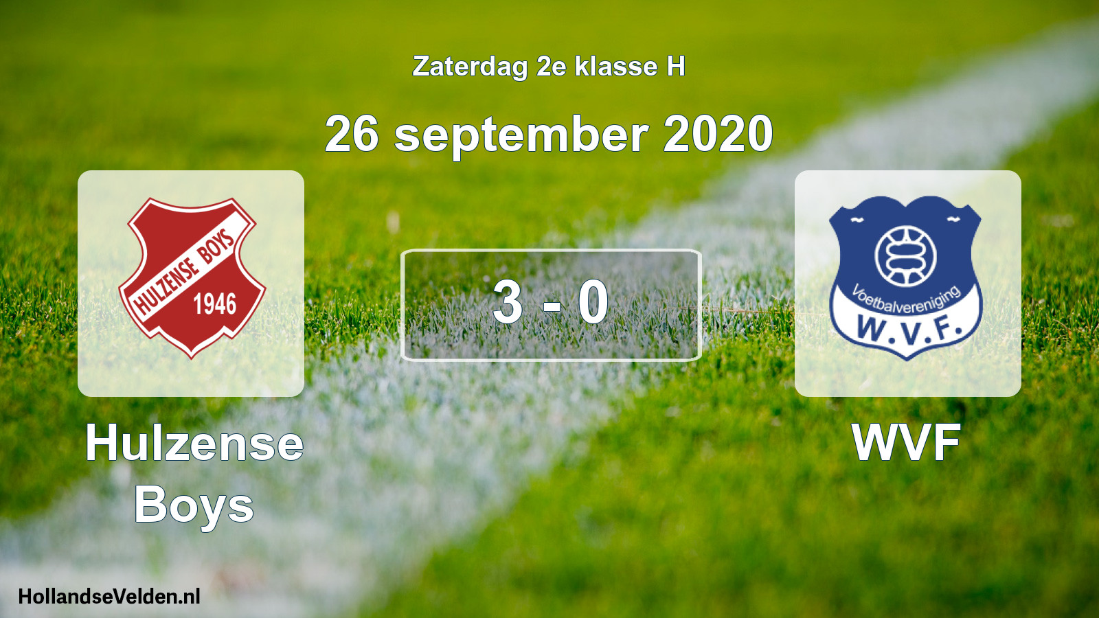Total number of matches played: Hulzense Boys - WVF 3 - 0 (26 September 2020)
