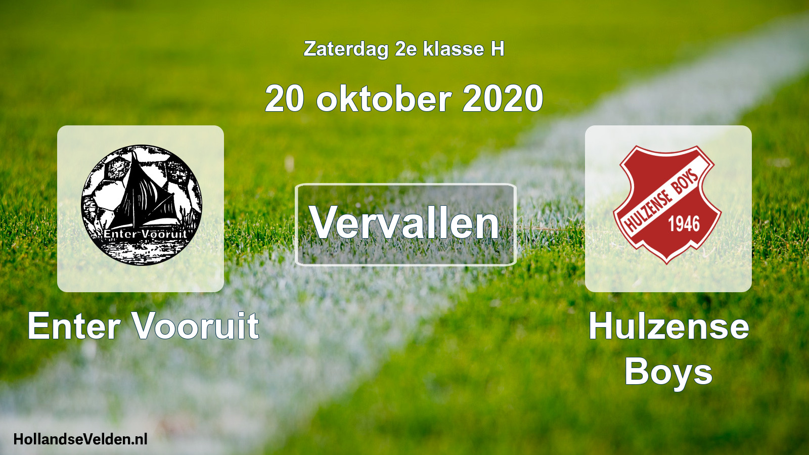 Scheduled Match: Enter Vooruit - Hulzense Boys (20 October 2020)