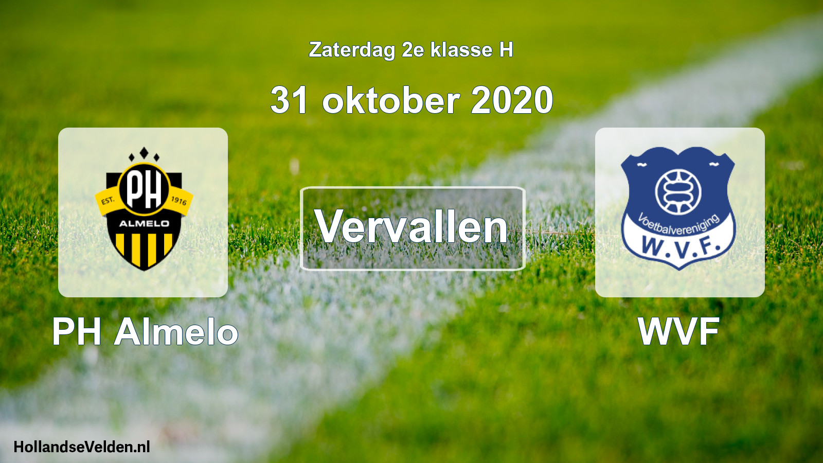 Scheduled Match: PH Almelo - WVF (31 October 2020)