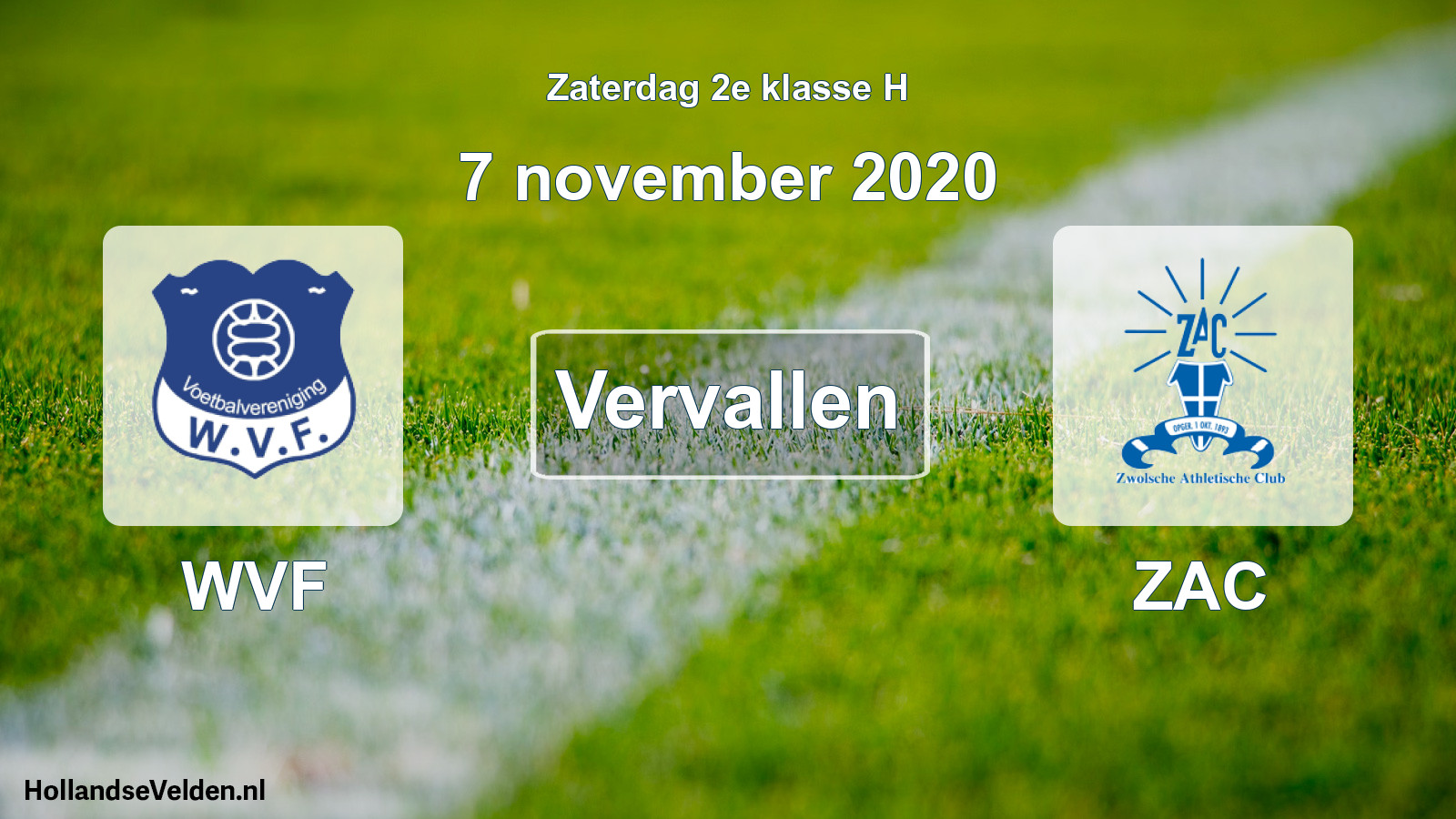 Scheduled Match: WVF - ZAC (7 November 2020)