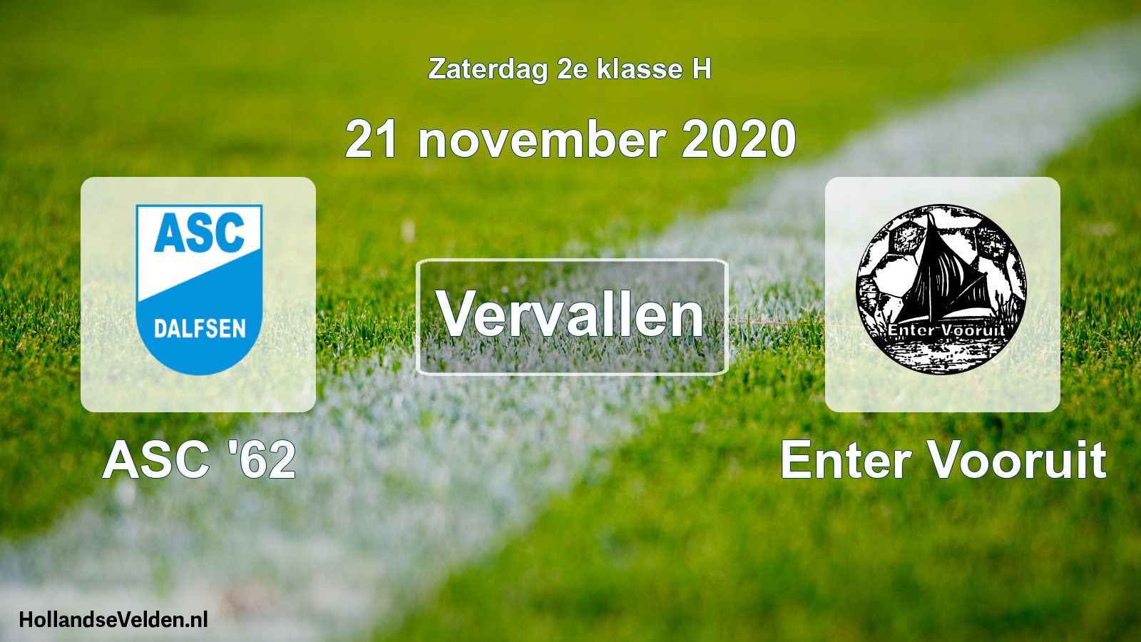 Scheduled Match: ASC '62 - Enter Vooruit (21 November 2020)