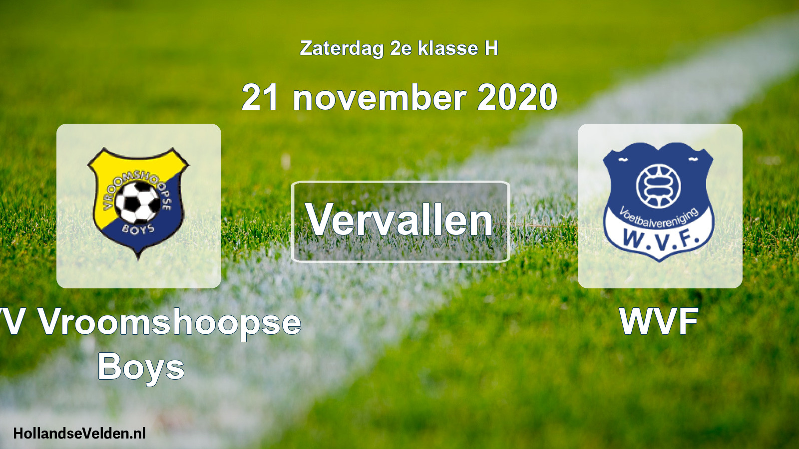 Scheduled Match: VV Vroomshoopse Boys - WVF (21 November 2020)