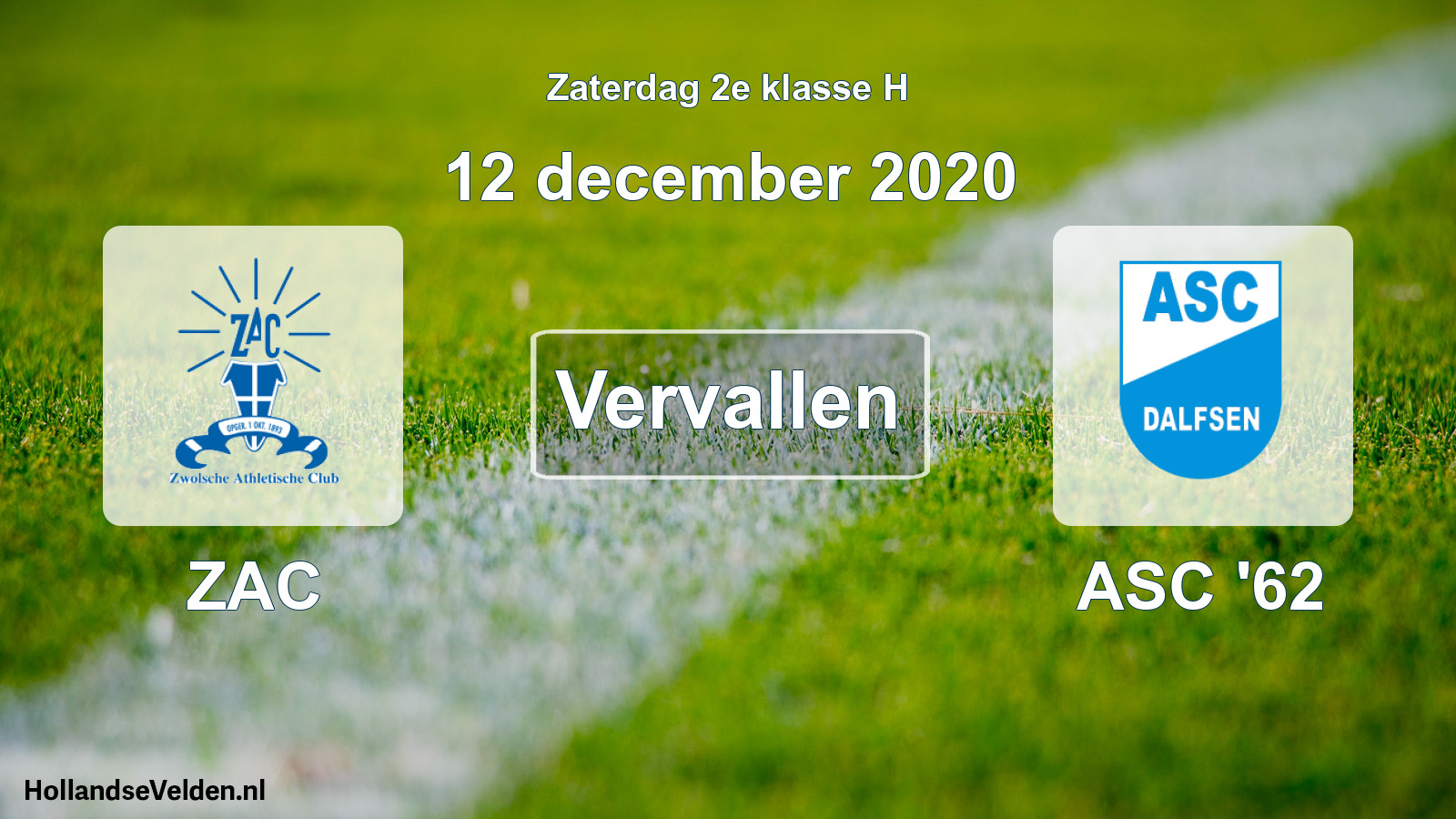 Scheduled Match: ZAC - ASC '62 (12 December 2020)