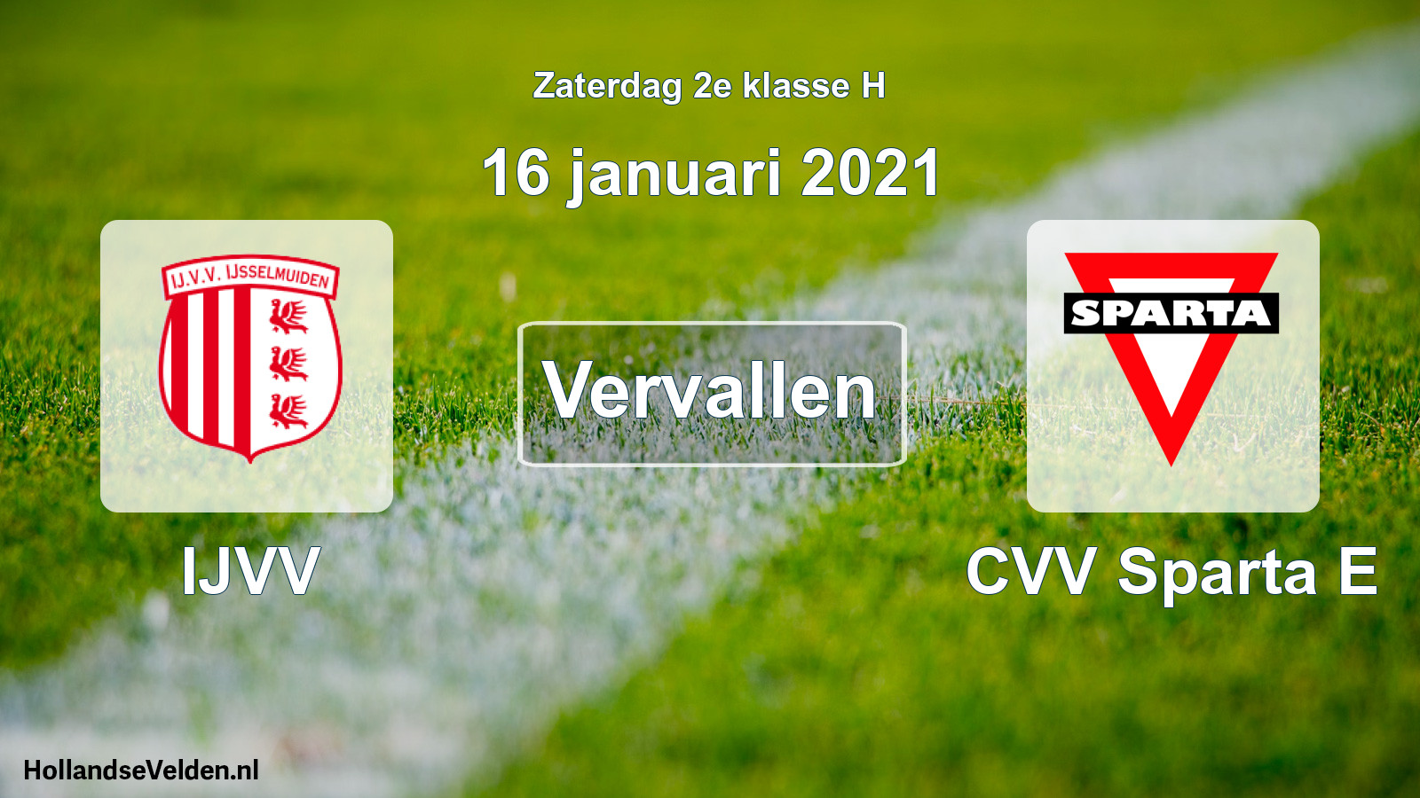 Scheduled Match: IJVV - CVV Sparta E (16 January 2021)