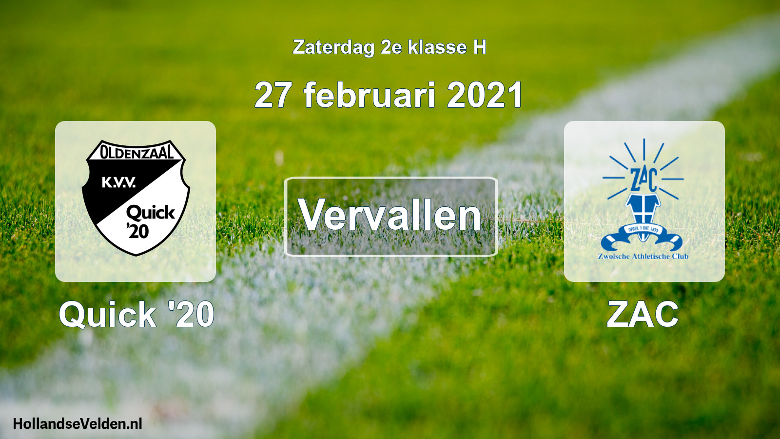 Scheduled Match: Quick '20 - ZAC (27 February 2021)