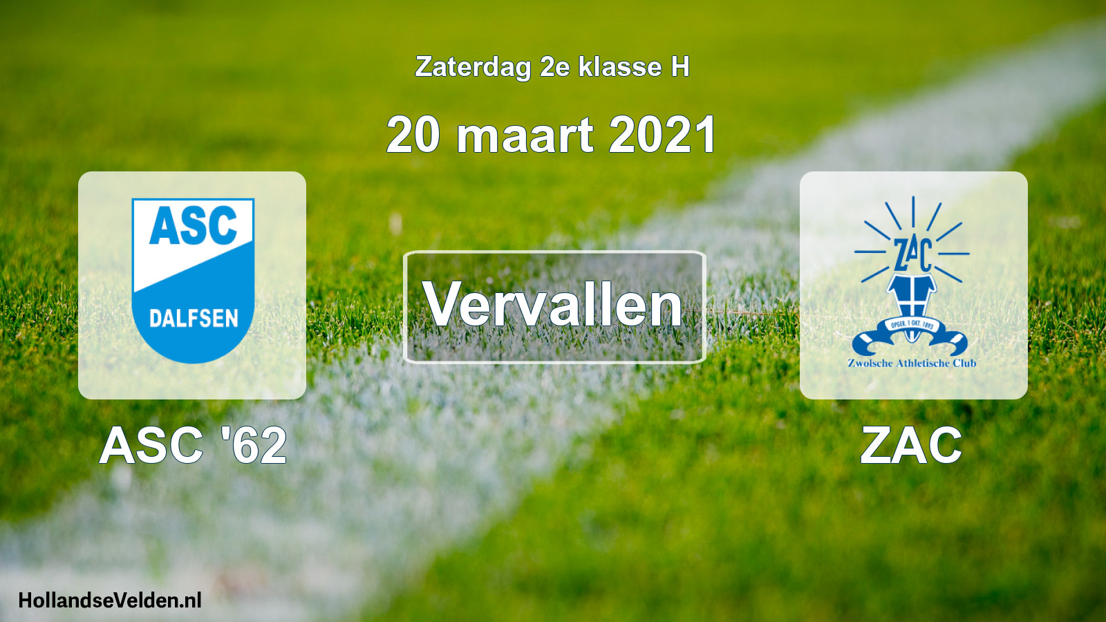 Scheduled Match: ASC '62 - ZAC (20 March 2021)