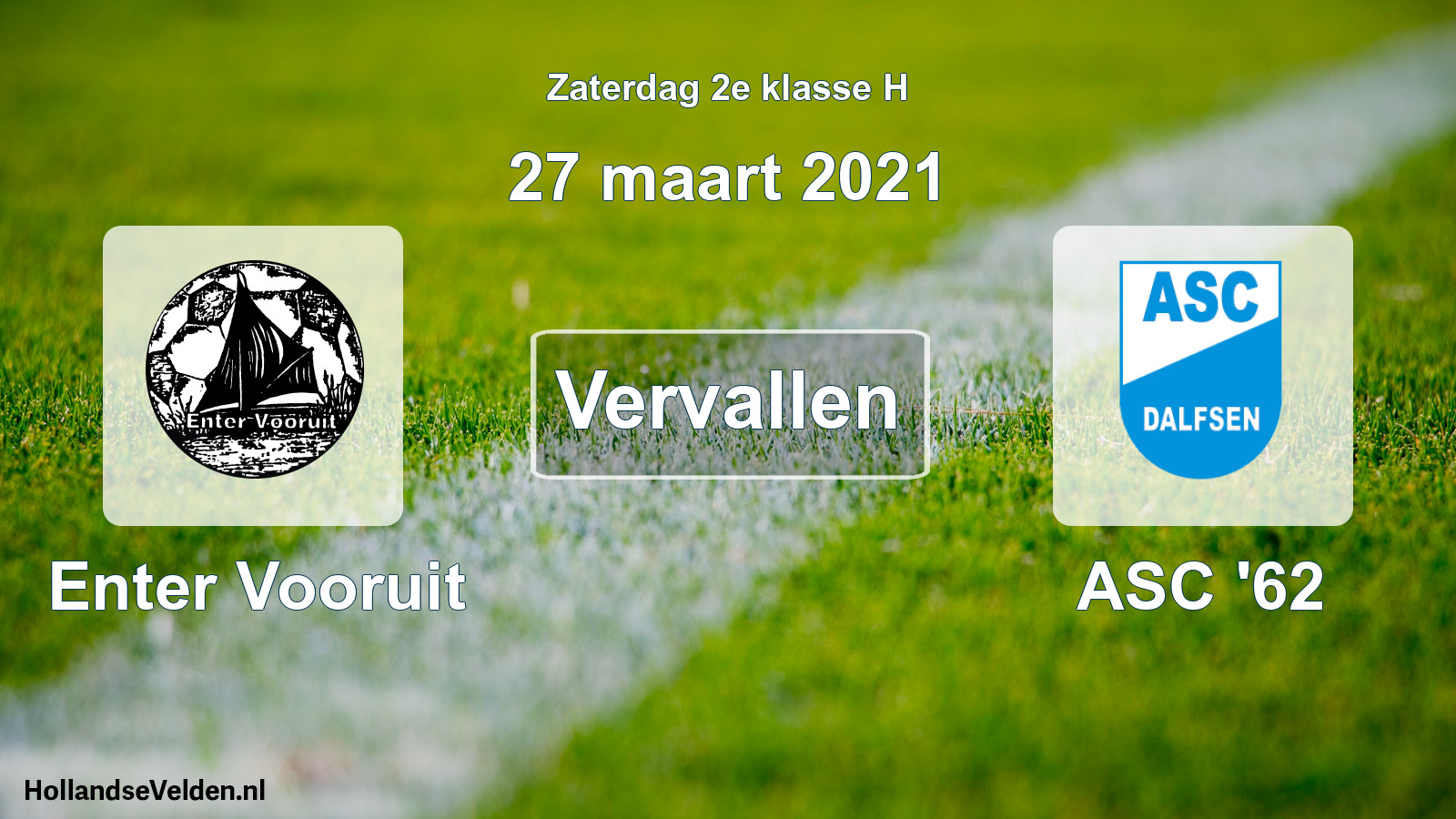 Scheduled Match: Enter Vooruit - ASC '62 (27 March 2021)
