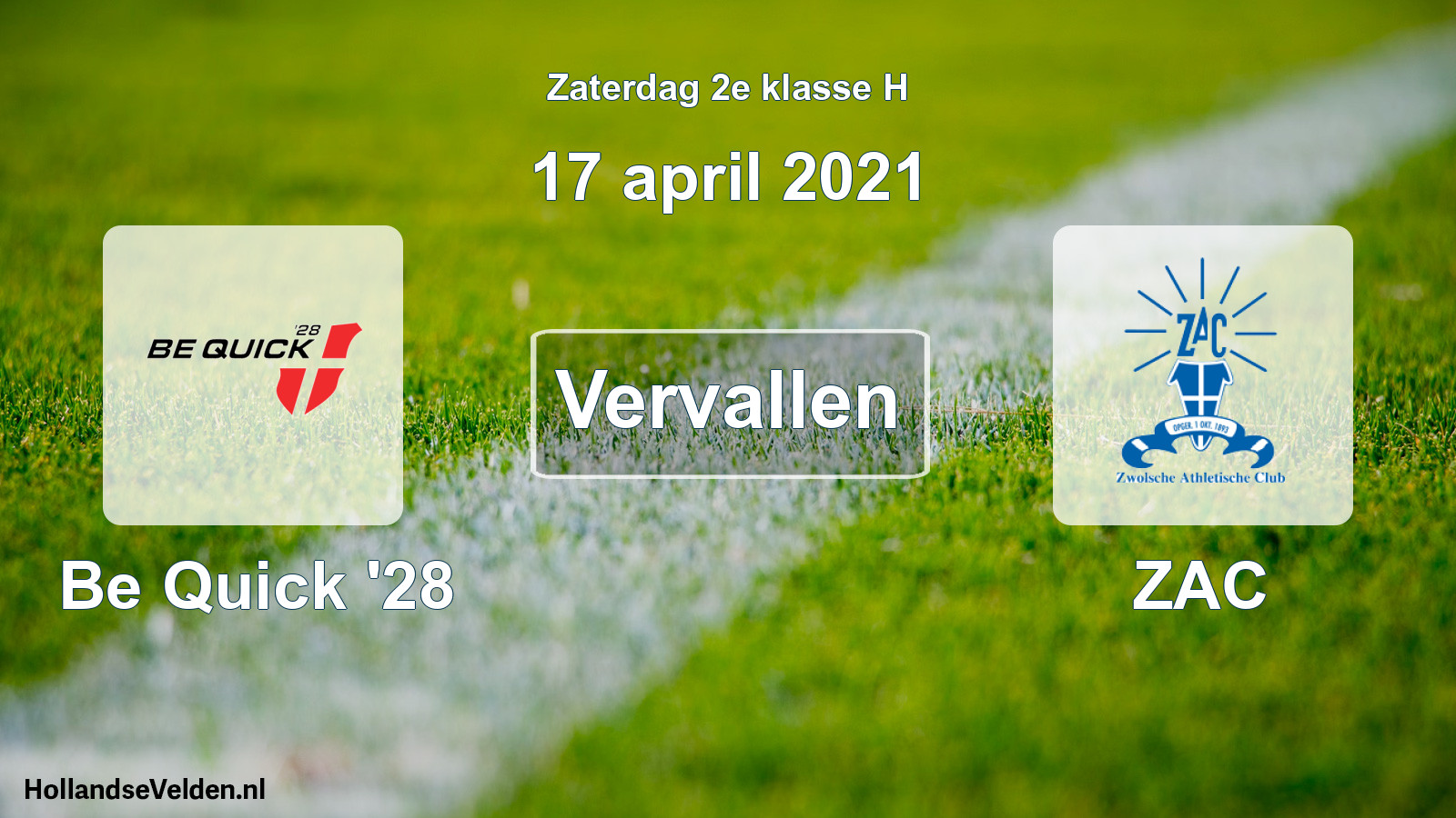 Scheduled Match: Be Quick '28 - ZAC (17 April 2021)