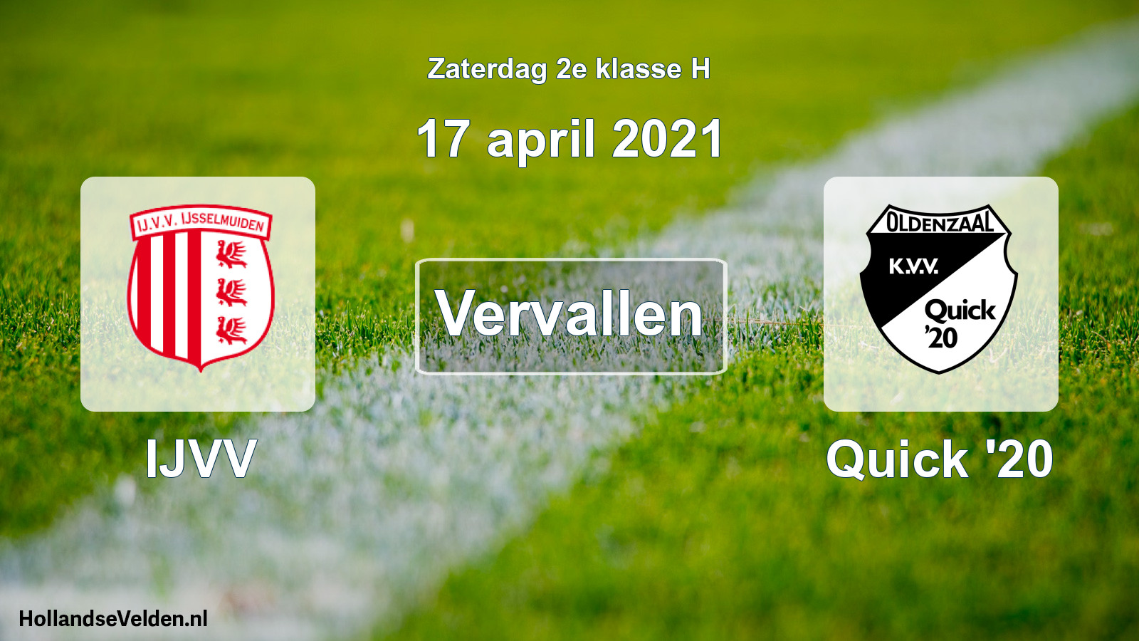 Scheduled Match: IJVV - Quick '20 (17 April 2021)