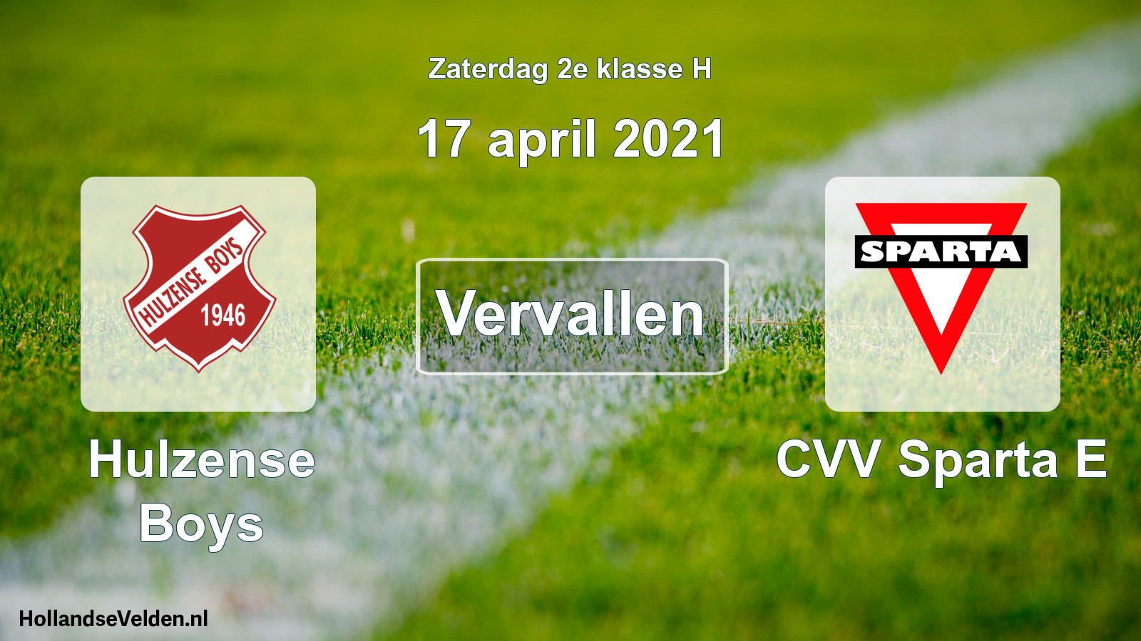Scheduled Match: Hulzense Boys - CVV Sparta E (17 April 2021)