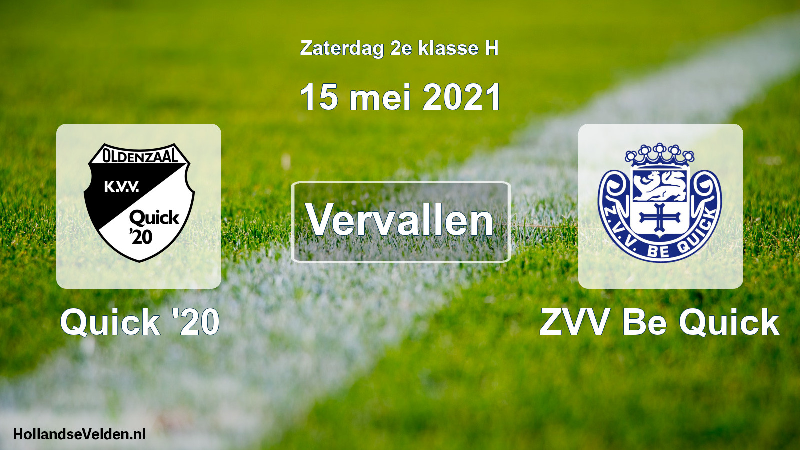 Scheduled Match: Quick '20 - ZVV Be Quick (15 May 2021)