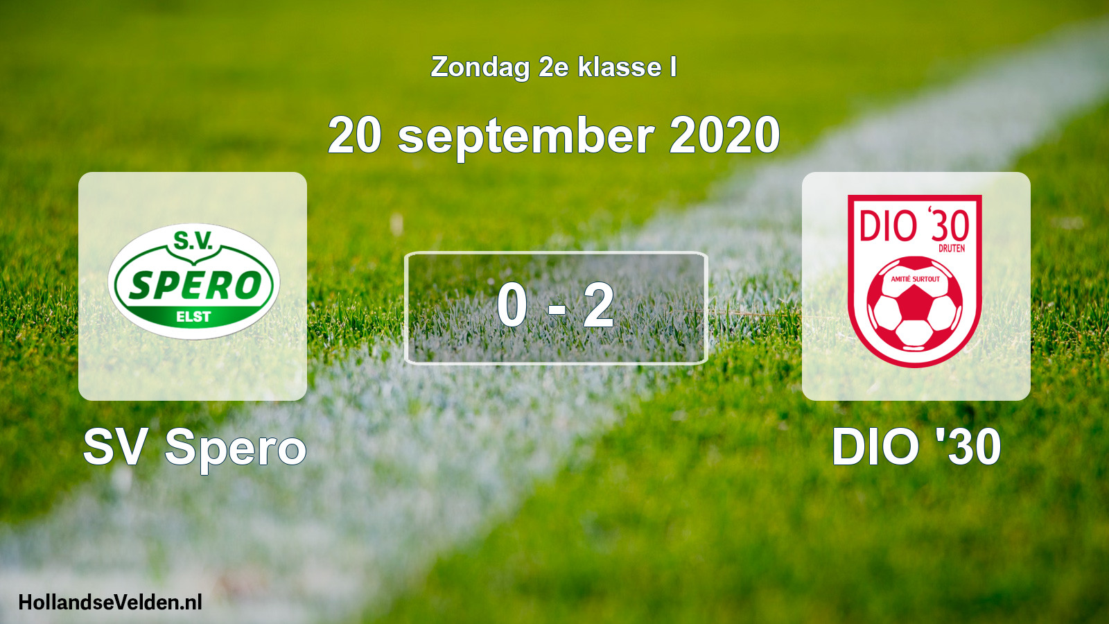 Total number of matches played: SV Spero - DIO '30 0 - 2 (20 September 2020)
