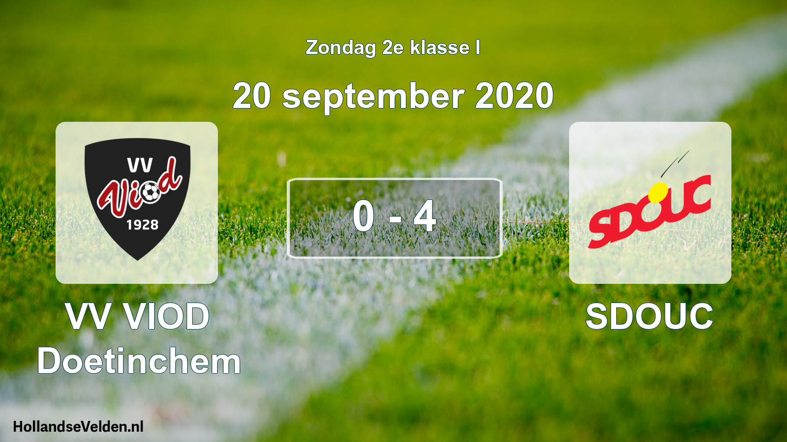 Total number of matches played: VV VIOD Doetinchem - SDOUC 0 - 4 (20 September 2020)