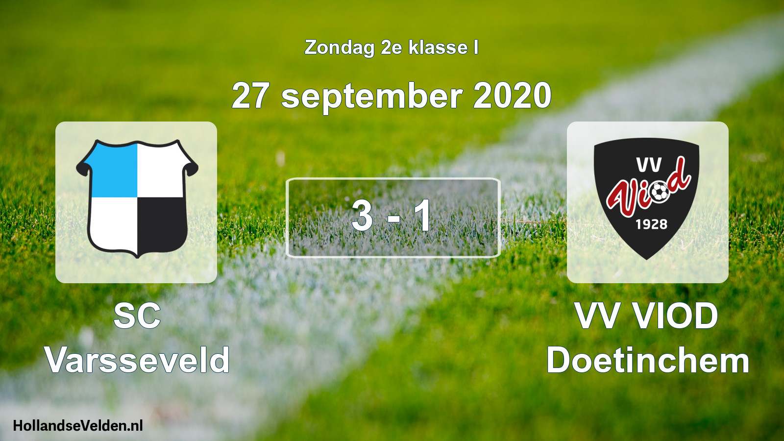 Total number of matches played: SC Varsseveld - VV VIOD Doetinchem 3 - 1 (27 September 2020)