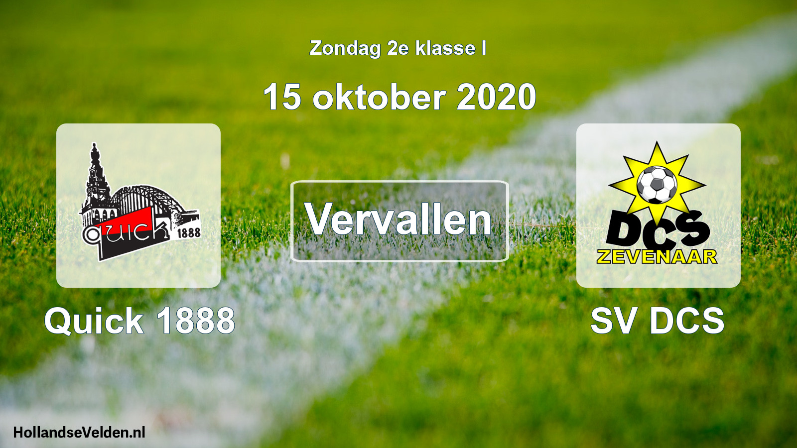 Scheduled Match: Quick 1888 - SV DCS (15 October 2020)