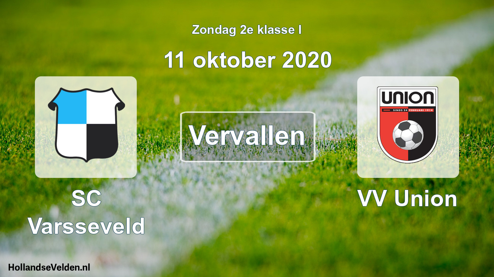 Scheduled Match: SC Varsseveld - VV Union (11 October 2020)