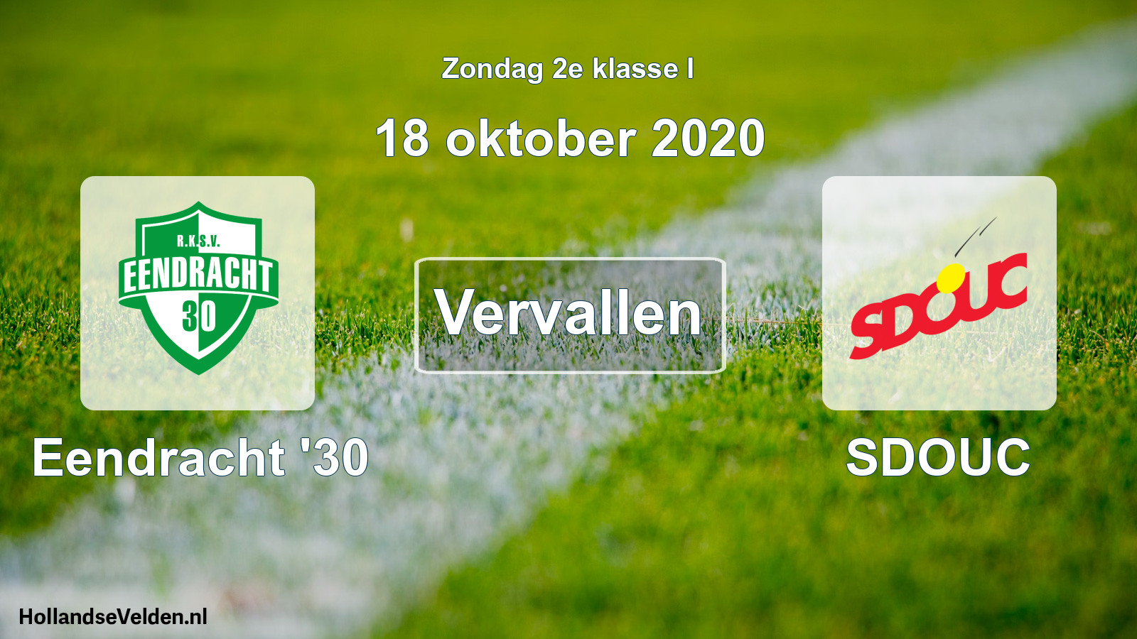 Scheduled Match: Eendracht '30 - SDOUC (18 October 2020)