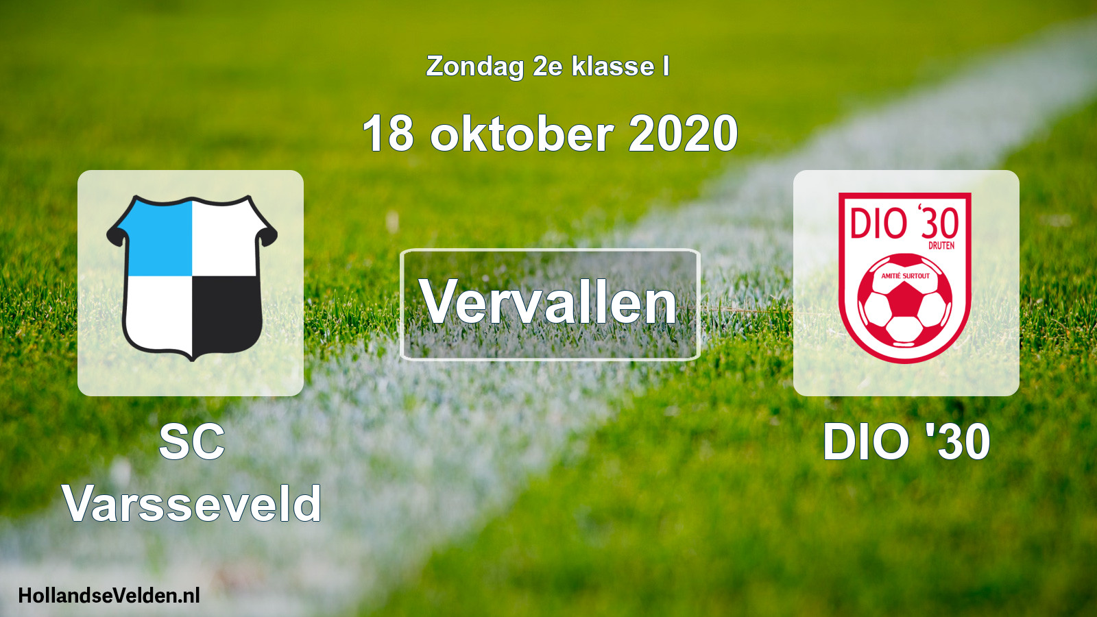 Scheduled Match: SC Varsseveld - DIO '30 (18 October 2020)
