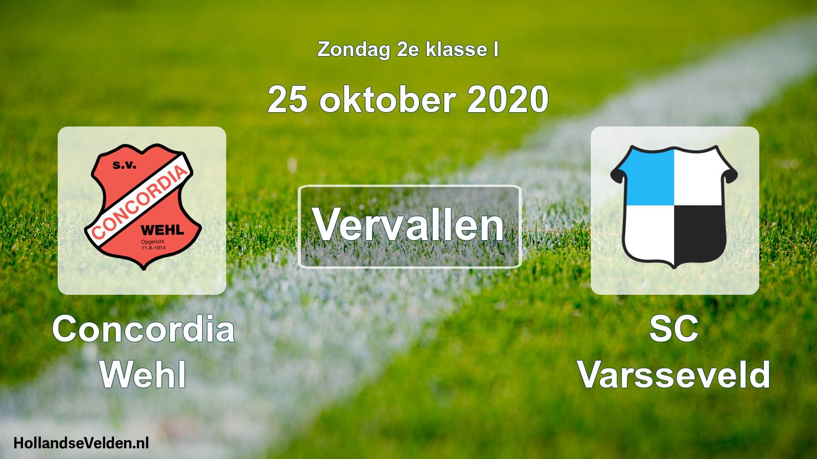 Scheduled Match: Concordia Wehl - SC Varsseveld (25 October 2020)