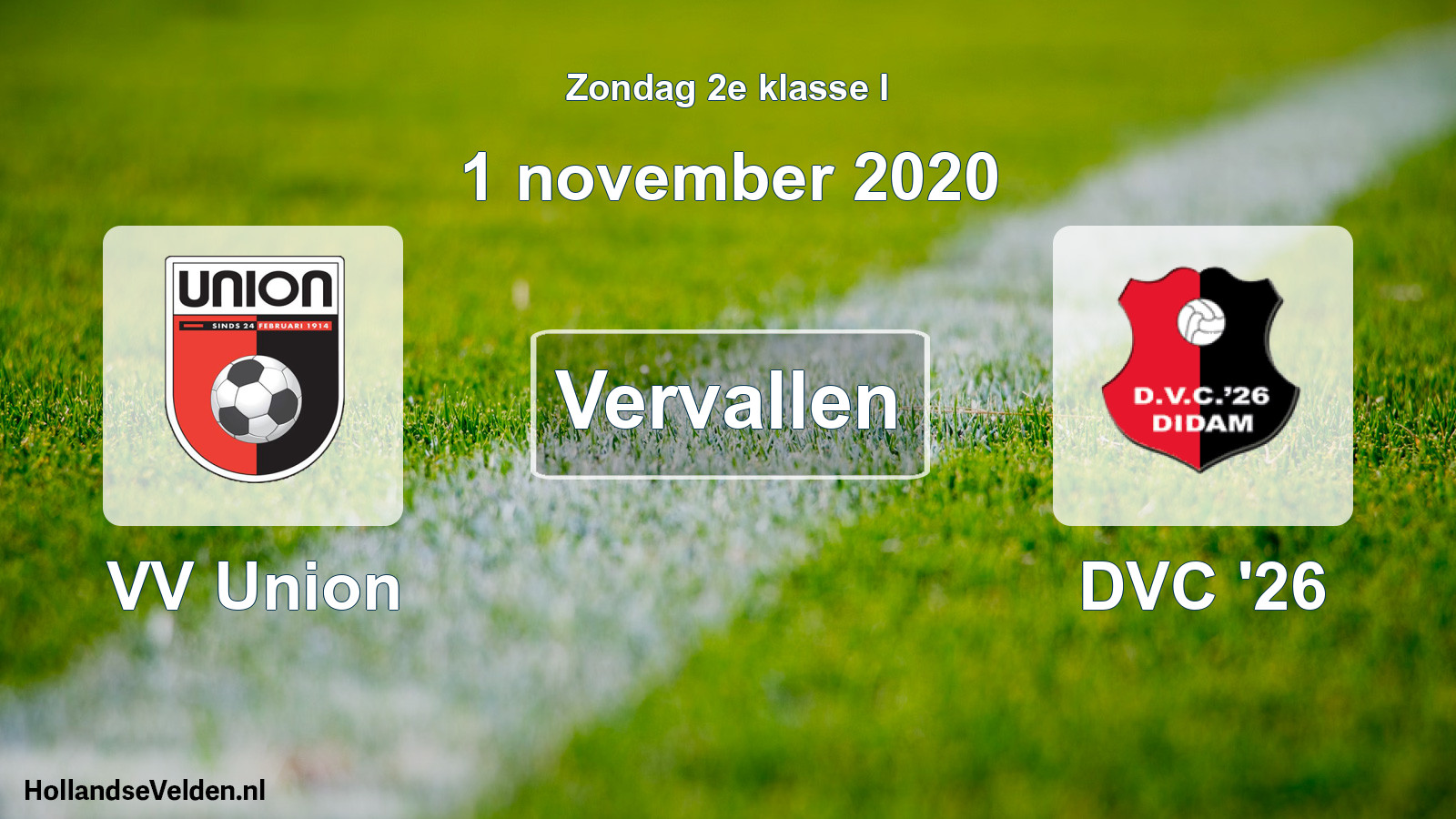 Scheduled Match: VV Union - DVC '26 (1 November 2020)