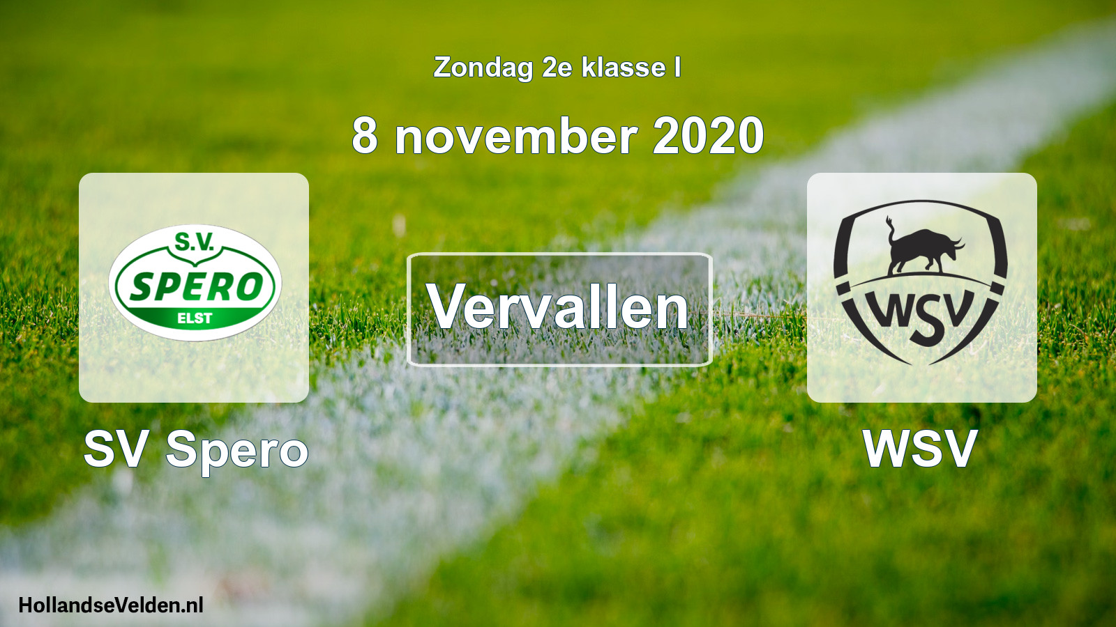 Scheduled Match: SV Spero - WSV (8 November 2020)