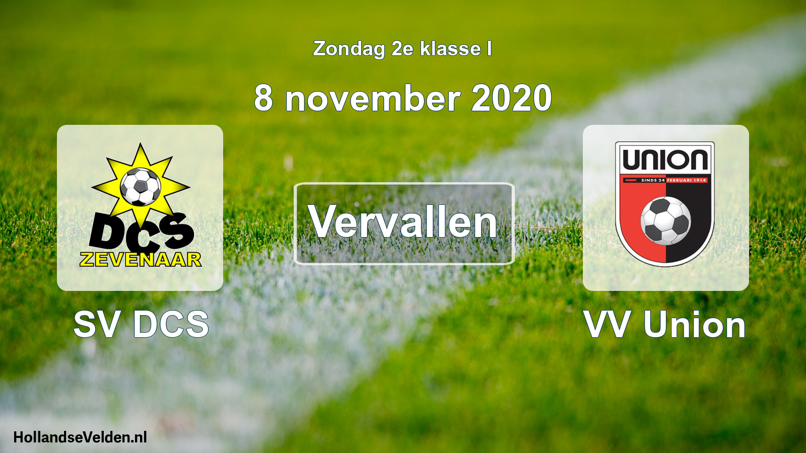 Scheduled Match: SV DCS - VV Union (8 November 2020)