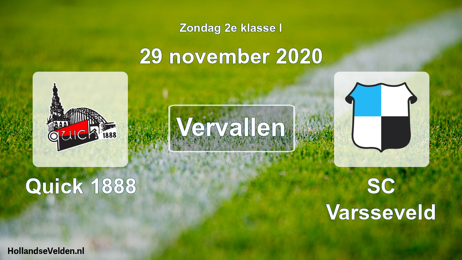 Scheduled Match: Quick 1888 - SC Varsseveld (29 November 2020)