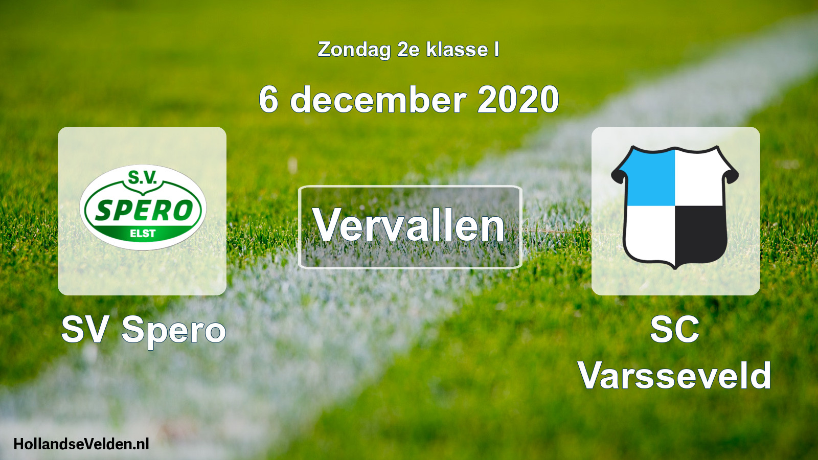 Scheduled Match: SV Spero - SC Varsseveld (6 December 2020)