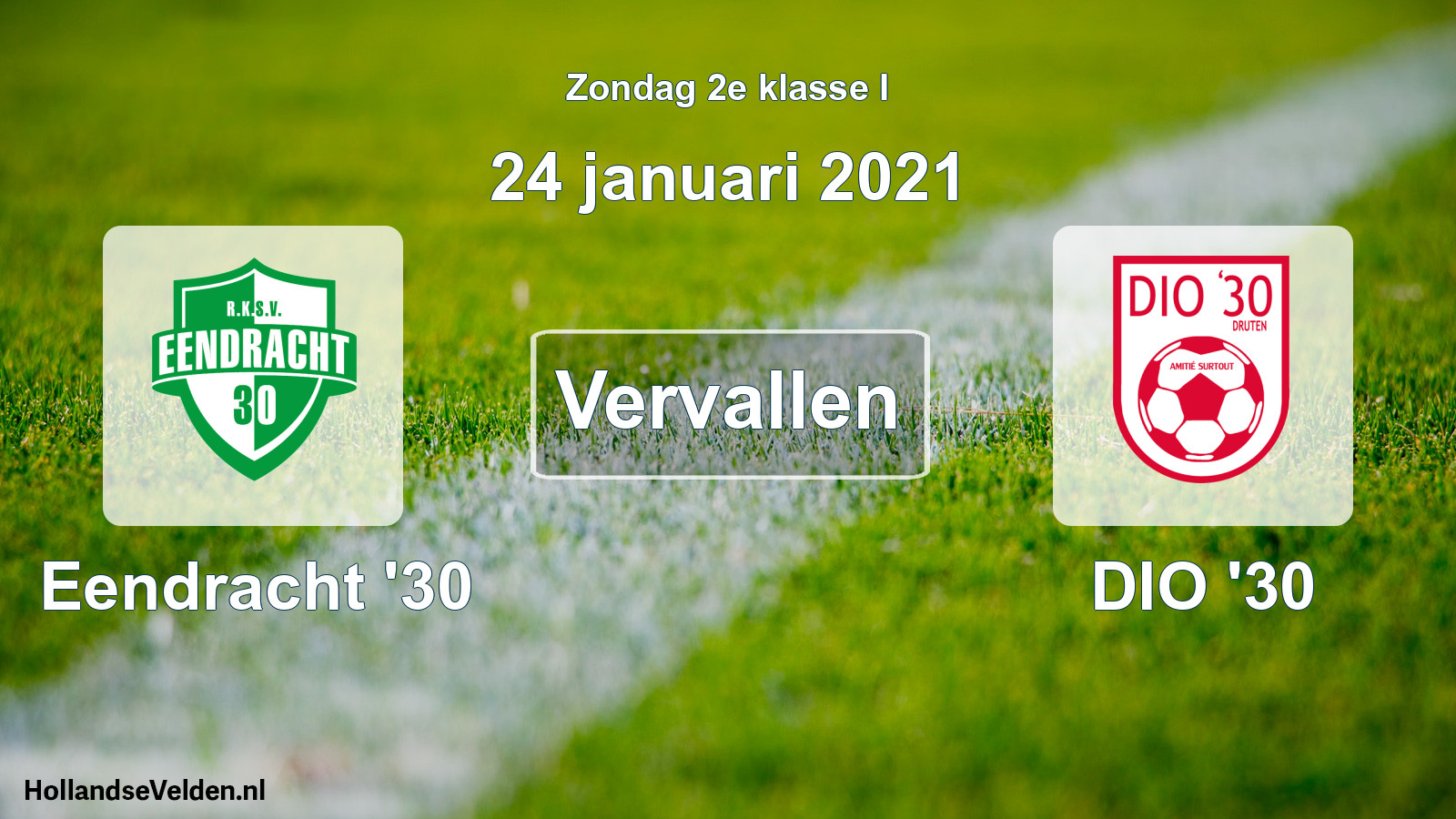 Scheduled Match: Eendracht '30 - DIO '30 (24 January 2021)