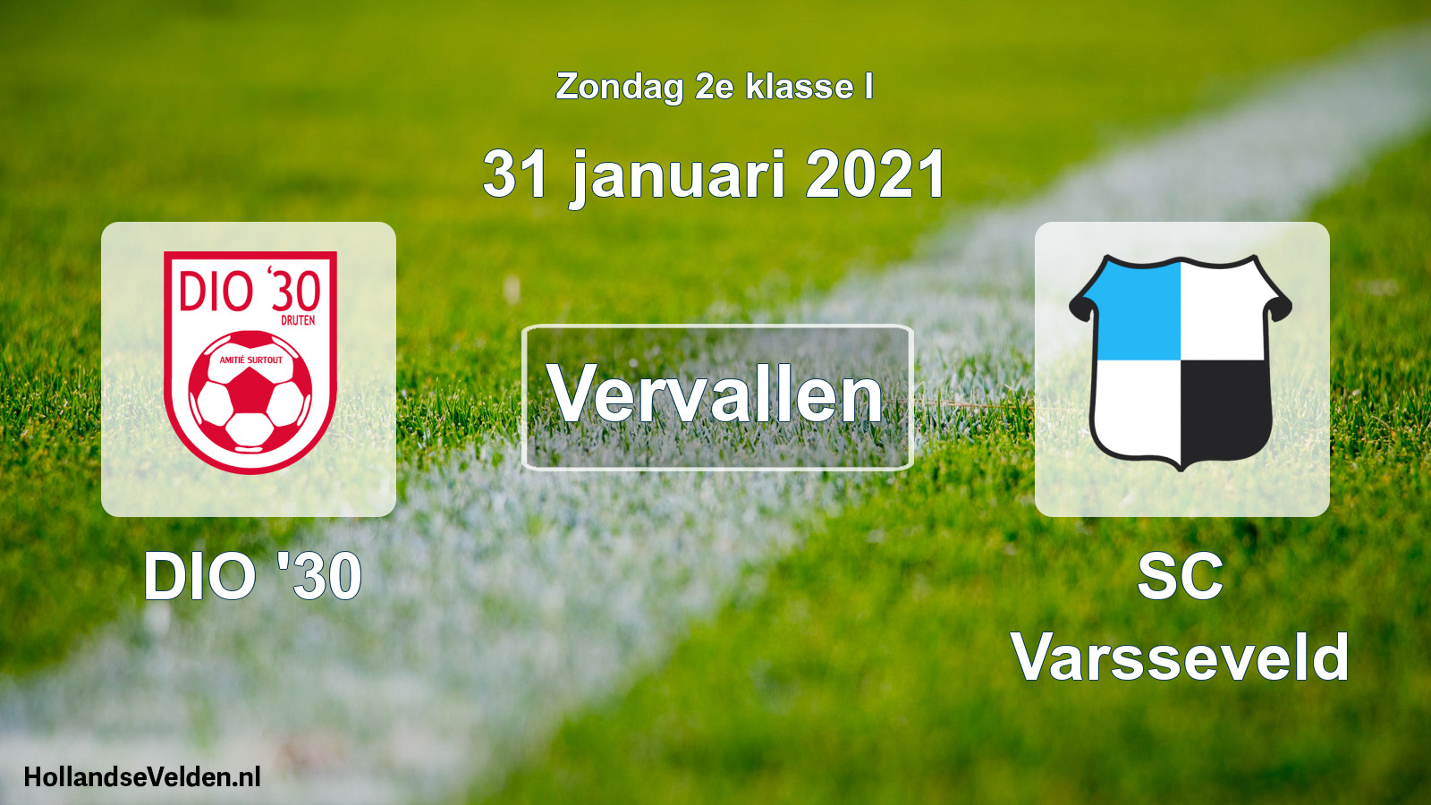 Scheduled Match: DIO '30 - SC Varsseveld (31 January 2021)