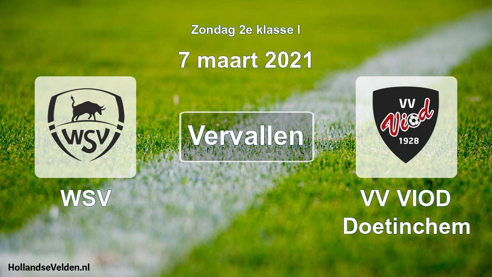 Scheduled Match: WSV - VV VIOD Doetinchem (7 March 2021)