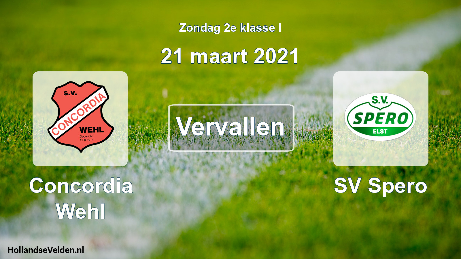 Scheduled Match: Concordia Wehl - SV Spero (21 March 2021)